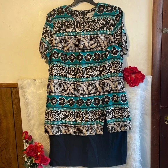 chinese dress ladies Plus Size Cottagecore Vintage 90's Blue Maxi Dress by Lady Dorby